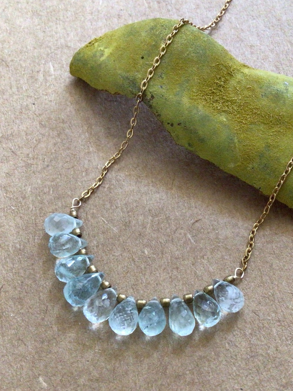 Natural Aquamarine Necklace Sundance Charm